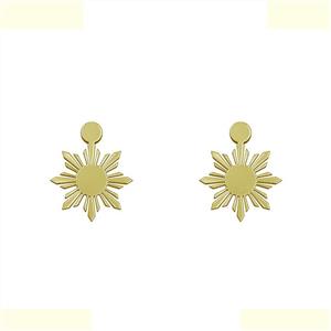 گوشواره طلا 18 عیار زنانه مدوپد مدل خورشید کد GA1-12323 -