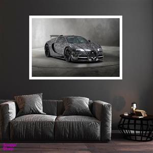تابلو بکلیت طرح ماشین بوگاتی مدل قاب شاسی W-s8954