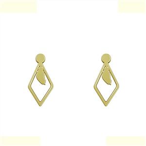 گوشواره طلا 18 عیار زنانه مدوپد مدل لوزی کد GA1-11629 -