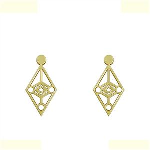 گوشواره طلا 18 عیار زنانه مدوپد مدل لوزی کد GA1-11682 -