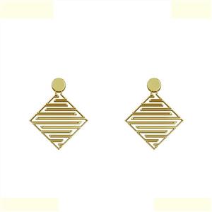 گوشواره طلا 18 عیار زنانه مدوپد مدل لوزی کد GA1-12970 -