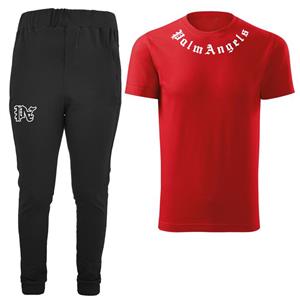 ست تی شرت و شلوار مردانه مدل 140261 رنگ قرمز 