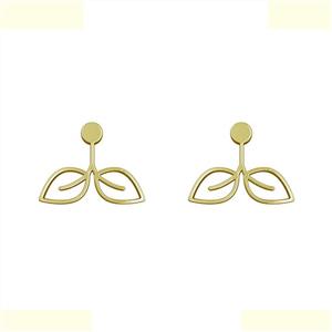 گوشواره طلا 18 عیار زنانه مدوپد مدل برگ کد GA1-16001 -