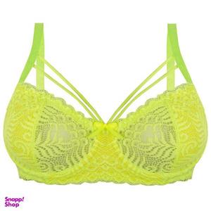 سوتین زنانه پرجامدا مدل 340019055 فنردار گیپور رنگ سبز فسفری