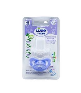 پستانک ارتودنسی وی کر مدل دربدار دسته دار مات چاپدار پروانه ای سایز 6-12 ماه کد P125