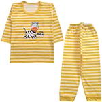ست تی شرت و شلوار بچگانه مدل گورخر کد 3908 رنگ زرد