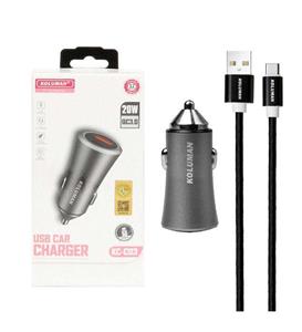 شارژر فندکی 20 وات کلومن مدل KC-C03 به همراه کابل USB-C