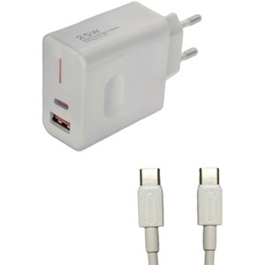شارژر دیواری 25 وات ترانیو مدل T-EU6C به همراه کابل USB-C