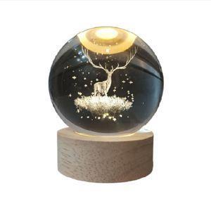 چراغ خواب مدل گوی کریستال طرح گوزن