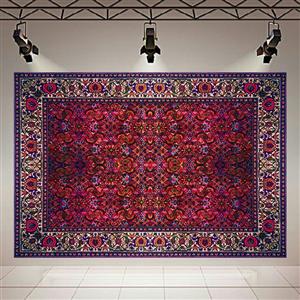 تابلو بوم طرح مخمل فرش ایرانی مدل بافت زینت کد AR30806