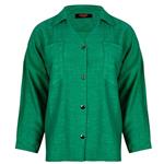 شومیز آستین بلند زنانه مدل 256004512 جیب دار رنگ سبز