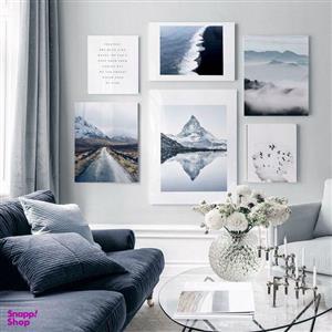 تابلو شاسی بکلیت طرح منظره دریا و کوه مدل SH-1561 مجموعه 6 عددی