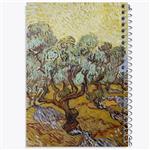 دفتر مشق 50 برگ خندالو مدل نقاشی درختان زیتون ونسان ونگوگ کد 25444