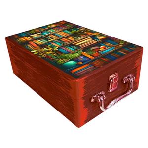 جعبه هدیه مدل چمدان چوبی طرح بهاری کد WS727