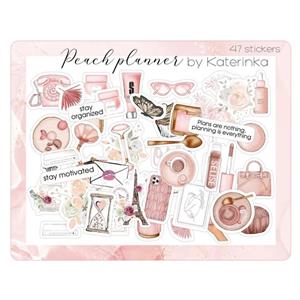 برچسب کاترینکا طرح برش خورده بولت ژورنال و اسکرپ بوک مدل Peach Planner بسته 47 عددی -