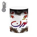 ماگ حرارتی کاکتی مدل اسم نوژن طرح سنتی گل و بته کد mgh48101