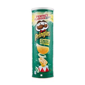 چیپس پیاز و پنیر پرینگلز مدل pringles cheese onion بسته 165 گرمی