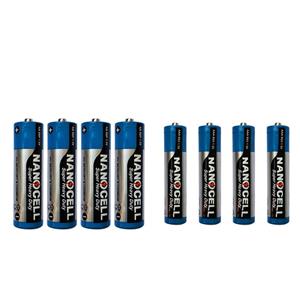 باتری قلمی و نیم قلمی نانوسل مدل Super Heavy Duty بسته 8 عددی
