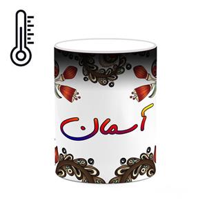 ماگ حرارتی کاکتی مدل اسم آسمان طرح سنتی گل و بته کد mgh43621 