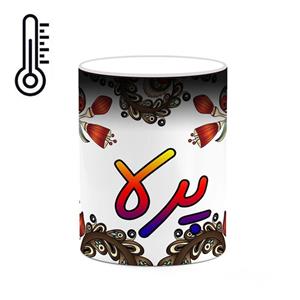 ماگ حرارتی کاکتی مدل اسم پرلا طرح سنتی گل و بته کد mgh44383 