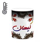 ماگ حرارتی کاکتی مدل اسم کیهان طرح سنتی گل و بته کد mgh46659 