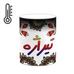 ماگ حرارتی کاکتی مدل اسم تیراژه طرح سنتی گل و بته کد mgh44614