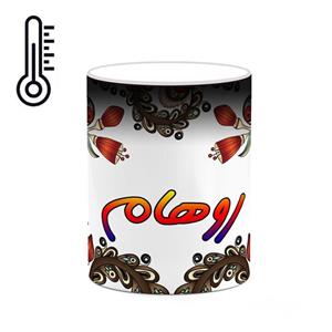 ماگ حرارتی کاکتی مدل اسم روهام طرح سنتی گل و بته کد mgh45337