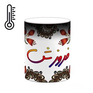 ماگ حرارتی کاکتی مدل اسم فروزش طرح سنتی گل و بته کد mgh46413