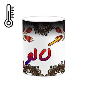 ماگ حرارتی کاکتی مدل اسم کالو طرح سنتی گل و بته کد mgh46539