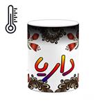 ماگ حرارتی کاکتی مدل اسم داریا طرح سنتی گل و بته کد mgh44929