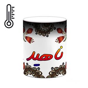 ماگ حرارتی کاکتی مدل اسم ناهید طرح سنتی گل و بته کد mgh47970