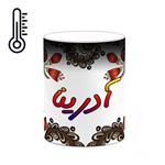 ماگ حرارتی کاکتی مدل اسم آدرینا طرح سنتی گل و بته کد mgh43324