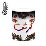 ماگ حرارتی کاکتی مدل اسم آرش طرح سنتی گل و بته کد mgh43452