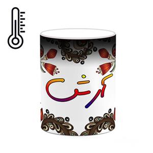 ماگ حرارتی کاکتی مدل اسم آرش طرح سنتی گل و بته کد mgh43452 