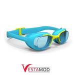 عینک شنا بچه گانه نابایجی لنز شفاف رنگ آبی فیروزه ای مدل-Nabaiji children swimming goggles turquoise color| 100XBASE