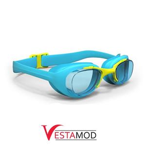 عینک شنا بچه گانه نابایجی لنز شفاف رنگ آبی فیروزه ای مدل-Nabaiji children swimming goggles turquoise color| 100XBASE 