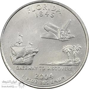 سکه کوارتر دلار 2004D ایالتی (فلوریدا) - AU - آمریکا