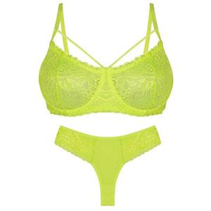 ست شورت و سوتین زنانه پرجامدا مدل 125010755 فنردار رنگ سبز فسفری