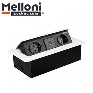 پریز توکار 10090 ملونی مشکی- Melloni