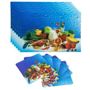 زیربشقابی مدل سه بعدی طرح میوه ها مجموعه 12 عددی