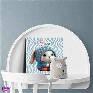 تابلو شاسی لاژید مدل اسم الناز طرح خرگوش کارتونی کد Rabbit