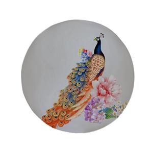 پادری مدل دایره طرح طاووس کد 5086 سایز 90 × 90 سانتی متر