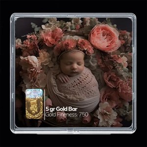 شمش طلا 18 عیار مدوپد مدل نوزاد کد SG-10260 -