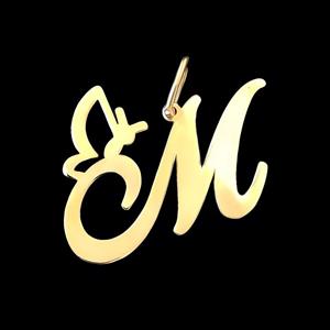 آویز گردنبند طلا 18 عیار زنانه مدل حرف انگلیسی M -