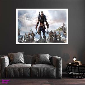 تابلو بکلیت طرح بازی Assassis Creed Valhalla مدل قاب شاسی W-s8787