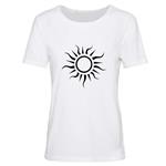 تی شرت آستین کوتاه زنانه مدل  خورشید کد Z06 رنگ سفید