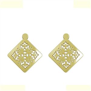 گوشواره طلا 18 عیار زنانه مدوپد مدل لوزی کد GA1-11523 -