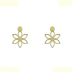 گوشواره طلا 18 عیار زنانه مدوپد مدل گل کد GA1-12571 -