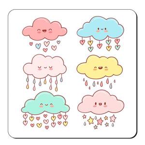 زیر لیوانی طرح ابرهای بامزه کد nzl641