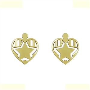 گوشواره طلا 18 عیار زنانه مدوپد مدل قلب و ستاره کد GA1-13080 -